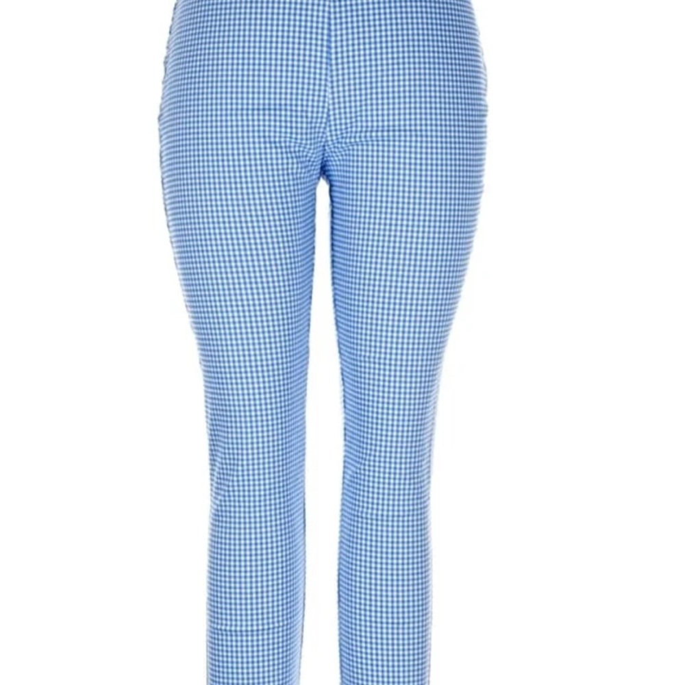 Tommy Hilfiger light blue gingham print capri pants